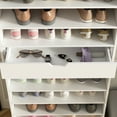 thumbnail image 5 of KULAGAGA 13 Tiers Shoe Organizer Rack, Wooden Narrow Shoe Tower with Drawer for Entryway, White, 5 of 7