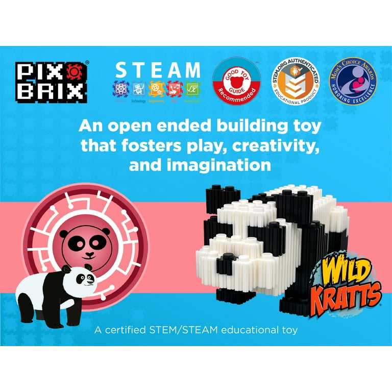 Pix Brix Wild Kratts Pixel Art Kit Giant Panda, 545 Pieces