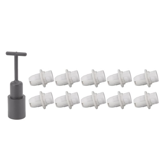 Porte-lampe, Douille d'Ampoule de Bougie Noyau en Cuivre Sûr à Utiliser E14 10 Pcs avec Manchon pour Maison Noir, Blanc