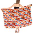 thumbnail image 4 of HAPPY BAY Women's Summer Wraps Swimwear Coverups Sarong Swim Cover ups Swimsuit Beachwear Skirt Bathing Suit Beach Cover-up Long Pareos for Women One Size Fire, Floral, 4 of 5