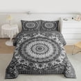 thumbnail image 2 of Manfei Bohemian Mandala Full Size Comforter Sets 3-Piece for Girls Women, Hippie Floral Flower Bedding Comforter Set, Gray Bedding Sets, Lightweight Room Decor, 2 of 8