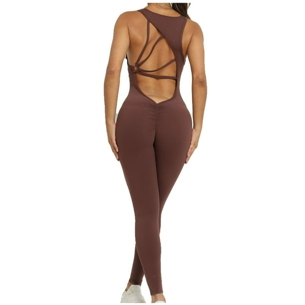 Deals of The Day!TopLLC Workout Leggings Women's One-piece Sport Yoga  Jumpsuit Running Fitness Workout Tight Pants Jogging Pants Tummy Control  Yoga Pants on Clearance 