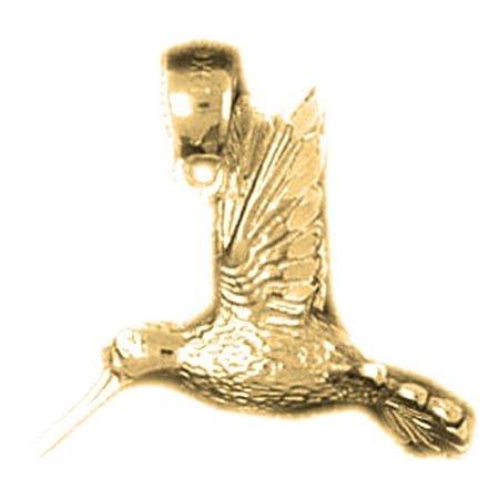 10K Yellow Gold Hummingbird Pendant - 20 mm