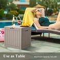thumbnail image 7 of 31 Gallon Brown Resin Wood Look Outdoor Storage Deck Box with Lockable Lid, 7 of 7