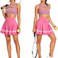 thumbnail image 4 of FRSASU Women's Pleated Tennis Skirt High Waisted Lightweight Flowy Athletic Built in Lining Golf Skirts with Pockets Hot Pink, 4 of 5