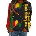 thumbnail image 2 of Jjayotai Black Women Pride Black History Month African Black Sweatshirt, Long Sleeve Round Neck Plus Size Pullover Tops, Suit for Parade Multicolor XXL, 2 of 5