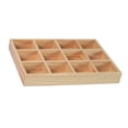 thumbnail image 3 of Caja organizadora de madera para mesa con 12 compartimentos, multifuncional, ligera y para espacios pequeños. Marrón claro, 3 of 9