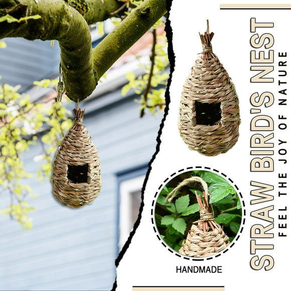 DHGDJ54G Humming Bird for Outdoor Hanging Natural Hanging Bird housenest Chicken Coupe for 4 Chickens Feeder Hook for outside Cedar Feeder Post Mount