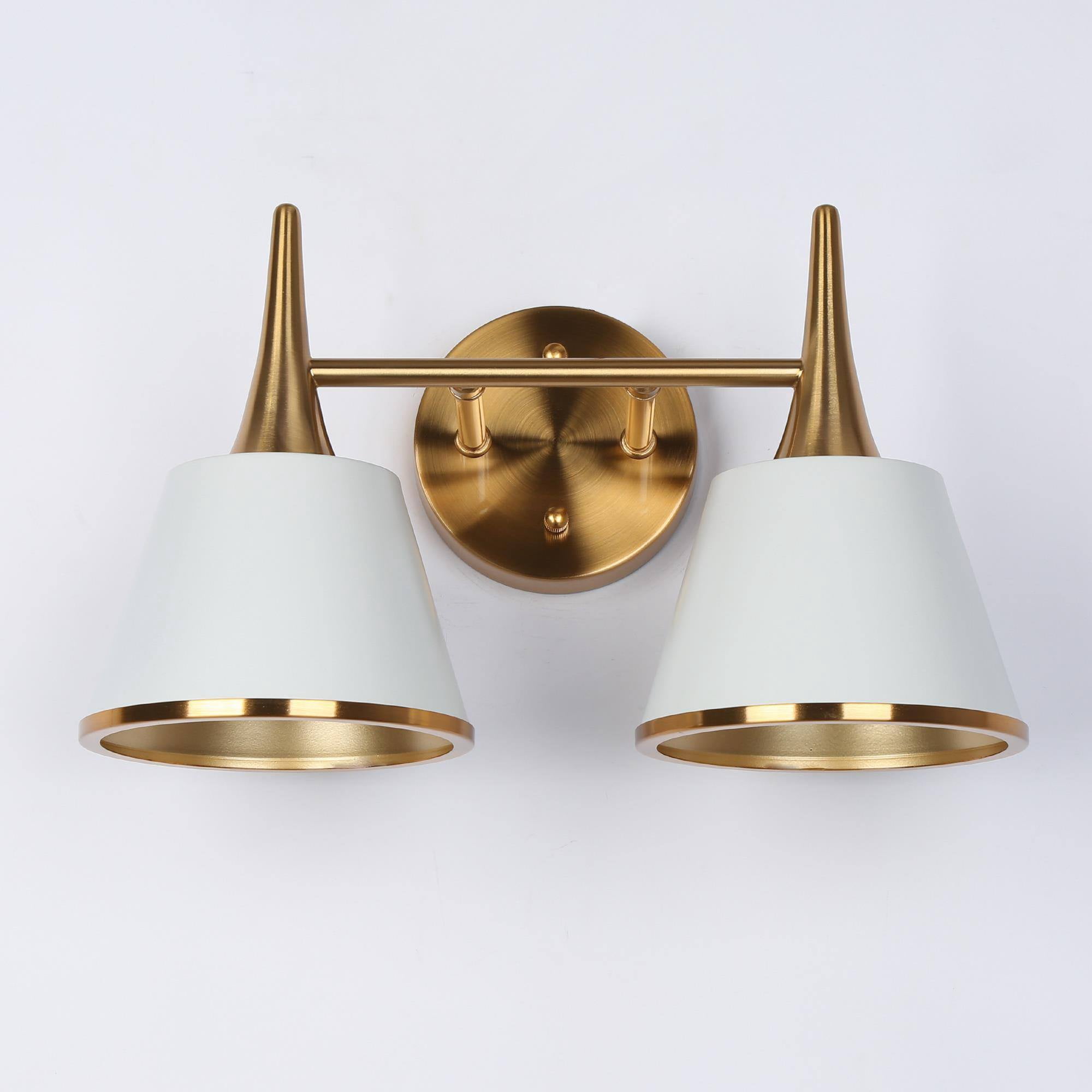 LNC Idaikos 14-in 2-Light Matte Gold LED Modern/Contemporary Vanity Light Bar