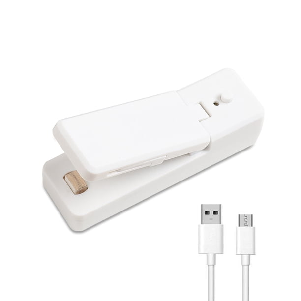 Mini sellador de calefacción Empaquetado de cocina USB Bolsas recargables Máquina de sellado Portátil Embalaje Comida Cierre de combustible Capper Sello Dispositivo blanco Yuarrent HA022515-02B