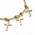 thumbnail image 2 of Stainless Steel Charm Bracelet Cross Cardboard Boxes Gold Adjustable Z120, 2 of 4
