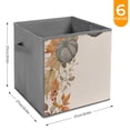 thumbnail image 2 of Set of 6 Collapsible Oxford Fabric Storage Cubes with Handles, Foldable Closet Organizer Bins for Clothes, Toys, Shelves, Home & Kitchen Cozy Thanksgiving, 2 of 7