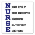 thumbnail image 1 of DistinctInk Custom Bumper Sticker - 4" x 4" Decorative Decal - White Background - Nurse Never Gives Up, 1 of 2