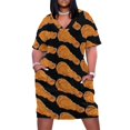 thumbnail image 1 of Fried Chicken meme Loose Pocket Dress Elegant gowns dress summer 2025 women, 1 of 7