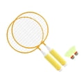 thumbnail image 2 of Children Badminton Racket Set Large Mesh Soft Anti Slip Handle Comfortable Grip Kids Badminton Rackets with 2 Balls, 2 of 5