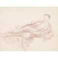 thumbnail image 2 of Sir Edward Coley Burne-Jones 24x19 Black Ornate Framed Double Matted Museum Art Print Titled: Female - Drapery Study of a Reclining Figure, 2 of 5