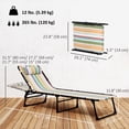 thumbnail image 3 of Outsunny Chaise Longue Pliante d'Extérieur, Chaise Longue Réglable à 4 Niveaux avec Appuie-Tête, Chaise de Bronzage Lit de Plage, Lit de Camp Inclinable pour Camping, Randonnée, Cour Arrière, Multicolore, 3 of 10