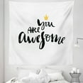 thumbnail image 1 of Saying Tapestry, Ink Lettering You Are Modern Brush Calligraphy and a Crown on Top, Fabric Wall Hanging Decor for Bedroom Living Room Dorm, 5 Sizes, Black White Yellow, by Ambesonne, 1 of 1
