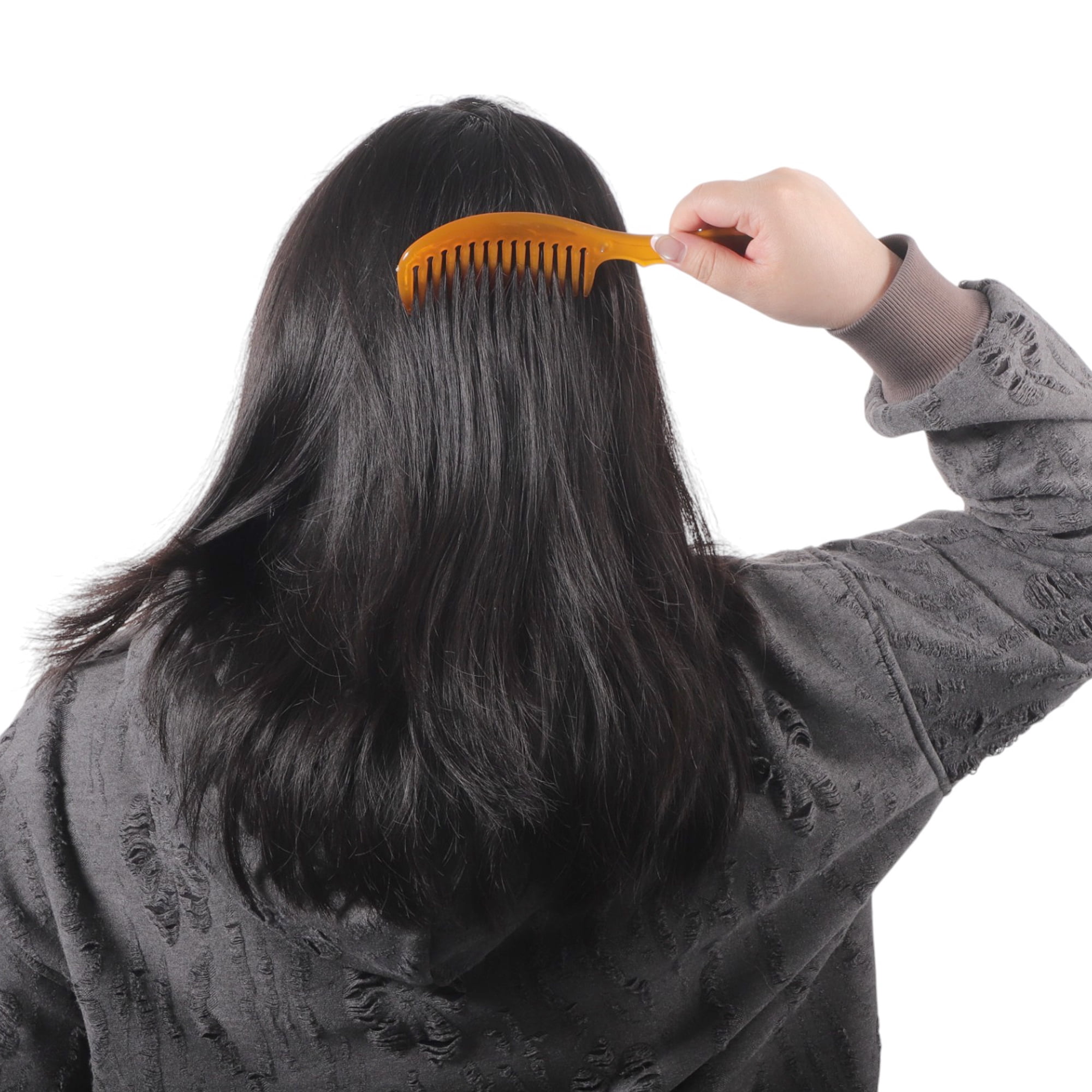 Unique Bargains 1 Piece Women Comfortable Tendon Comb in Orange Color for All Hair Types