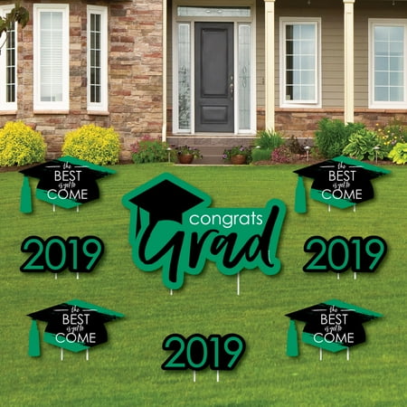 Green Grad - Best is Yet to Come - Yard Sign & Outdoor Lawn Decorations - 2019 Graduation Party Yard Signs - Set of