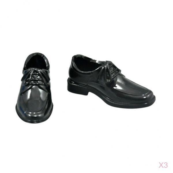 3 Pares de zapatos de Vestir Sunnimix con cordones 1/6 Para Cuerpo de acción Masculina de 12