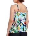 thumbnail image 5 of Ocean Blues Women's Plus Size Tankinis Long Torso Swimwear Top Only Loose Fit Blouson Tankini Top Black Bathing Suit Size 4XL, 5 of 8