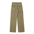 thumbnail image 3 of Timegard Pants for Women Straight Leg Solid Color Cargo Pants Lounge Pants with Pockets Fall Outdoor, 3 of 5