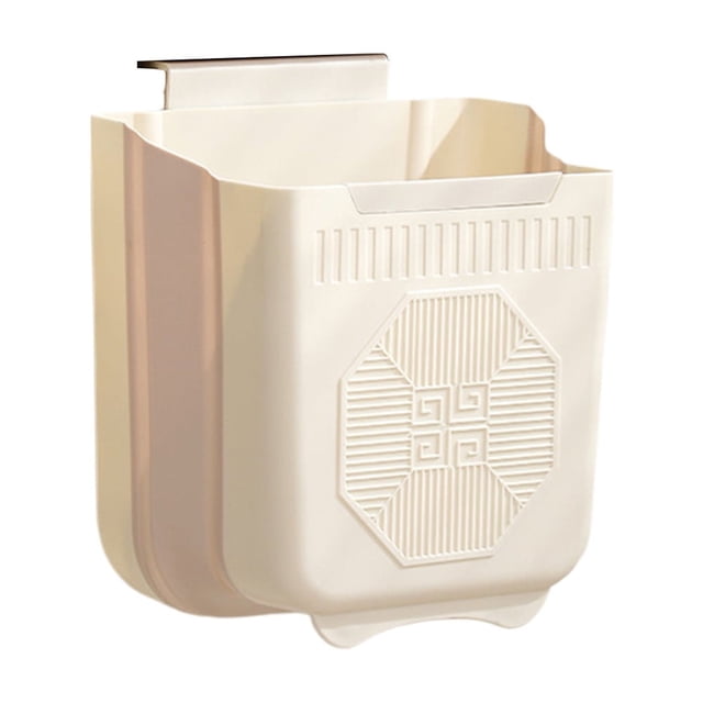 Wall Mounted Foldable Trash Can, Hanging Plastic Telescopic Storage Bin for Kitchen Bathroom, Space Saving Punch Free Install