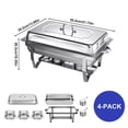 thumbnail image 3 of ToHu Chafers and Buffet Warmers Sets Stainless Steel Three Grids Non Stick Buffet Pans Foldable Dishwasher Safe Warming Trays with Lid for Theme Events Parties Gatherings current, 3 of 9