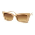 thumbnail image 2 of Womens Narrow Rectangle Square Cat Eye Mod Plastic Sunglasses Beige - Brown, 2 of 4