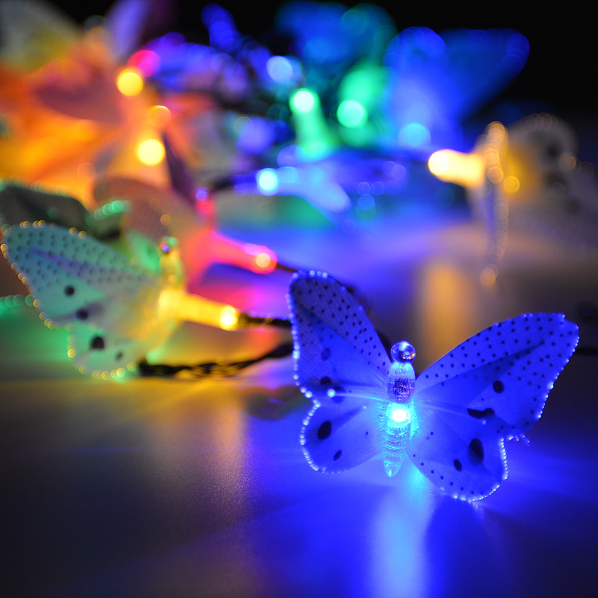 AGPtek Outdoor Fiber Optic Butterfly  Solar String Light  Colorful Lights  12 LED Walmart com 