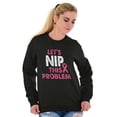 thumbnail image 5 of Nip This Problem Pink Ribbon BCA Women Crewneck Sweatshirt Brisco Brands S, 5 of 6
