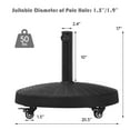 thumbnail image 2 of Gymax 50 lbs Round Resin Patio Umbrella Base Stand Holder w/ Lockable Wheels, 2 of 10