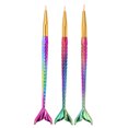 thumbnail image 1 of Unique Bargains Nail Art Brushes 3 piezas Kit de herramientas de diseño de uñas Fishtail Shape Nail Liner Brush Mango de tono dorado, 1 of 1