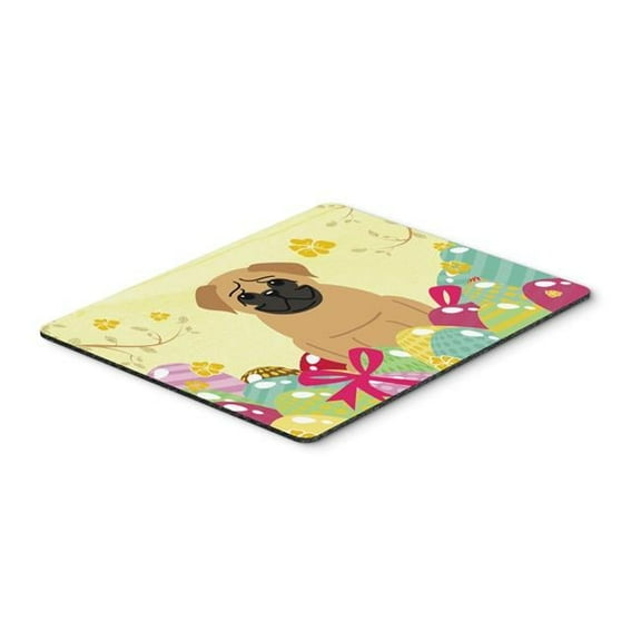 Easter Eggs Pug Brown Mouse Pad, Hot Pad or Trivet