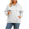 thumbnail image 2 of SETOOFF Womens Plus‑Size Zip Up Hoodie Jacket, Loose Fit Casual Sweatshirt, Outdoor‑Ready Dailywear Long Sleeve Shirts for Fall, 2 of 9