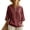 Wine, variant on Asymmetric Wrap Tunic for Women - V-Neck Button Detail Cotton Linen Blend Top, Loose Fit Boho Blouse for Women's Summer Resort & Casual Wear Wine S