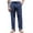 Navy Blue, variant on COOFANDY Men's Linen Beach Pants Loose Fit Drawstring Casual Pants Lightweight Baggy Cotton Trousers
