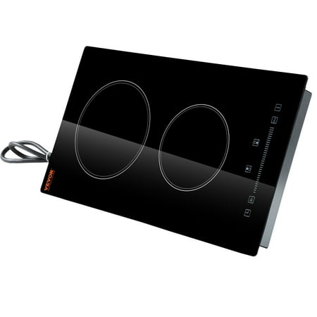 9-Power Level Electric Cooktop, 20x11.6 Inch 2-Burner Glass Stove, 240V with Sensor Touch, Timer & Child Safety Lock