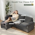 thumbnail image 3 of Sobaniilo 79.4" Sectional Sofa with Movable Storage Ottoman, L-Shaped Convertible Sofa Couch for Small Living Room, Dark Gray, 3 of 7