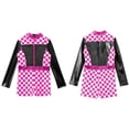 thumbnail image 7 of Aislor Kids Girls Race Car Driver Halloween Costume Long Sleeve Color Block Zipper Unitard Jumpsuit Size 4-14 Black 8, 7 of 7