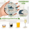 thumbnail image 3 of Haosy Set of 6 Drink Woven Coaster with Holder Heat Resistant Non-Slip Bar Coasters 4 Inches Shark and Newspaper, 3 of 7