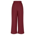 thumbnail image 6 of Summer Saving Women's Casual Wide Leg Pants Women Solid Color Cotton And Linen Pocket Elastic Waist Loose Casual Wide Leg Pants Gift for Women, S-2XL, 6 of 8