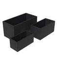 thumbnail image 3 of LeisureMod Bloom 3-Piece Fiberstone and MGO Clay Planter Set, Mid-Century Modern Rectangular Planter Pot for Indoor and Outdoor (Black), 3 of 9