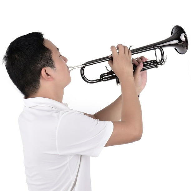 Muslady Brass Plated Black Bb Trumpet Set for Beginner Student