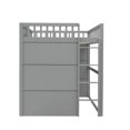 thumbnail image 6 of Triple Tree House Kids/Teens Plywood Built-in Ladder and Underbed Storage Loft Bed Gray/White, 6 of 7