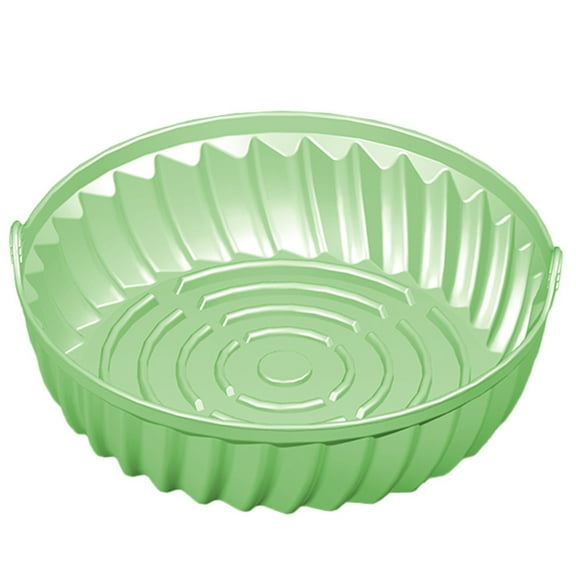 Godom Green Air Fryer Silicone Liners, Cautum Reusable 7.5 inch Air Fryer Silicone Pot Baking Basket Square Airfryer Liners for 4-6 QT