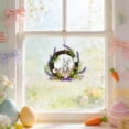 thumbnail image 2 of SLYNSHome Easter Door Decorations Bunny Wreath Wooden Easter Bunny Welcome Wreath Sign Garland for Easter Home Party Supplies, 2 of 7