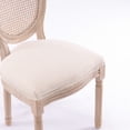 thumbnail image 3 of Dining Chairs with Linen Fabric | Used in Various Rooms | Solid Wood and Rattan, Foam Filler | Provide Cool and Stable Seating, 3 of 7