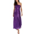 thumbnail image 2 of INSPIRE CHIC Vestido de cóctel de lentejuelas para mujer, maxi de un solo hombro, sirena, para prom, noche de bodas, talla 2XL, púrpura oscuro, 2 of 6